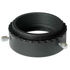 Skywatcher 80/100/120/150ED roterende adapter ring in zwart geanodiseerd aluminium met klem- en stelboutjes.