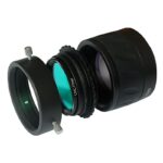 Skywatcher 80/100/120/150ED rotatieadapter uit elkaar met reducer/flattener en gemonteerd M48-filter zichtbaar.