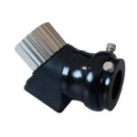 Skywatcher Amici prisma 45° zijaanzicht van 2 inch Amici-prisma diagonaal met geribbelde aluminium insteekhuls en zwarte oculairklem.