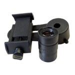 Skywatcher-Smartphoto (3) Skywatchers Smartphoto smartphone-adapter met gemonteerde oculairklem en smartphonehouder in bovenaanzicht.