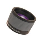 Skywatchers 0.85x 150 ED Flattener EvoStar (2) Skywatchers 0.85x 150 ED reducer flattener zwarte cilindervormige correctorlens met paars gecoate lens en M48-schroefdraad.