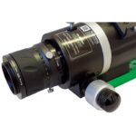 Skywatchers 0.9x Evolux-62ED Flattener (1) Skywatchers 0.9x flattener gemonteerd op Evolux-62ED telescoopfocuser met M56 aansluiting en M48 cameraschroefdraad.