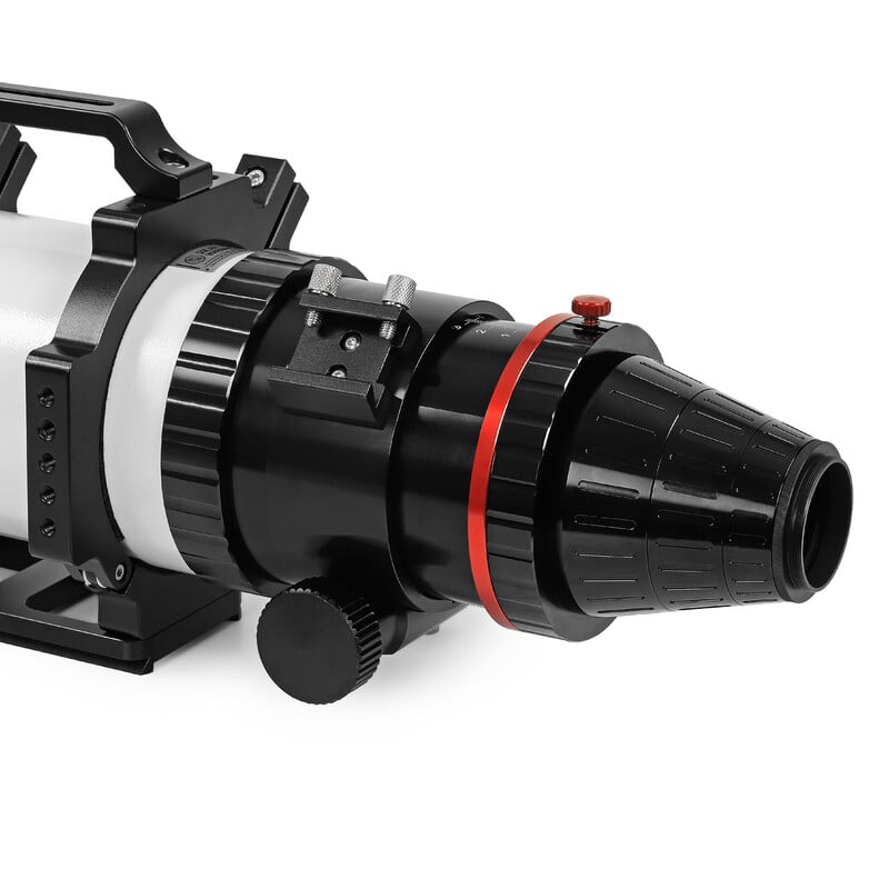 Omegon Pro 108/600 Apochromatische Refractor Quintuplet OTA 2 Omegon Apochromatische Refractor Pro APO AP 108 600 Vijfling OTA 2 Omegon Refractor Pro APO AP 108/600 transportkoffer met uitschuifbare dauwkap, buis, focuser en accessoires netjes opgeborgen