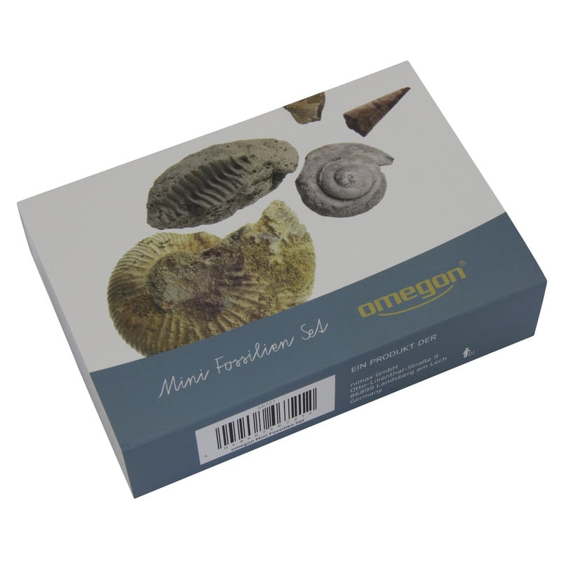 Omegon Mini Fossielenset 1 Omegon Mini fossielenset 1 Omegon Mini fossielenset gesloten geschenkverpakking met illustraties van fossielen