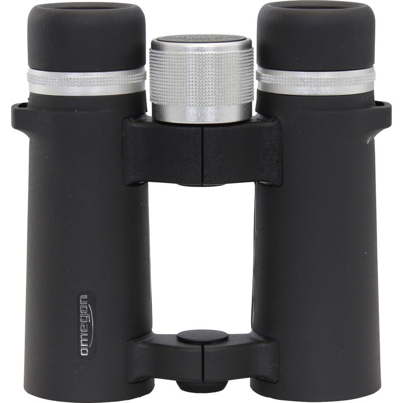 Omegon Talron HD Binoculars 10x34 2 Omegon Binoculars Talron HD 10x34 3 Omegon Talron HD Binoculars 10x34 front view with vertical view of aluminum bridge and center focus system
