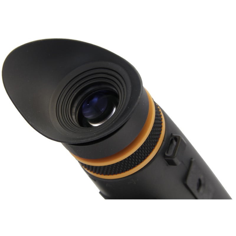 Omegon Monocular 8x32, Orange 2 Omegon monocular 8x32 orange 1 Omegon monocular 8x32 OrangeLine eyepiece with folded eyecup and full vision