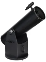 Levenhuk Ra 250N Newtonian reflector on Dobsonian mount, side view