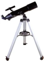 72850_Levenhuk_Skyline_BASE_80T_Telescope_01_500_f1da5642250ec670f4bc30f2282c6f97 The Levenhuk Skyline BASE 80T angled left view highlights the optical tube and sturdy tripod, designed for easy lunar, planetary, and terrestrial observation.