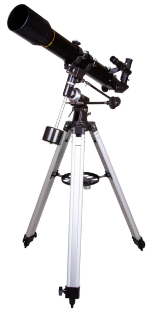 Levenhuk Skyline PLUS 70T main setup with optical tube on equatorial mount and aluminum tripod