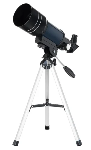 Levenhuk Discovery Spark 703 AZ compact refractor on tabletop tripod with alt-azimuth mount on white background