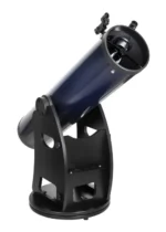 Levenhuk Skyline PLUS 8 telescope Levenhuk New Skyline PLUS 8-inch angled side view showing optical tube and Dobsonian base