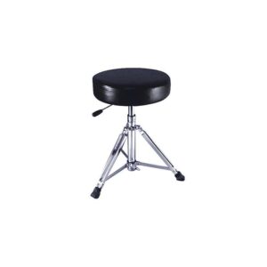 TeleVue Air chair adjustable observation chair with round padded seat, pneumatic height adjustment, and foldable metal legs on a white background
