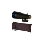 TeleVue Apochromatic Refractor AP 60/360 TV60 OTA Complete Set with Refractor Tube on Mounting Foot and Included Black Protective Cover on White Background