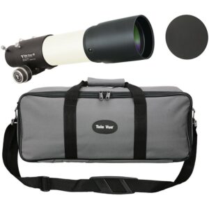 TeleVue Apochromatic Refractor AP 76/480 TV-76 OTA white APO refractor tube with focuser, cover cap, and padded carrying case with shoulder strap