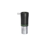 TeleVue Barlow lens 2.5x Powermate 1.25" black TeleVue Powermate 2.5x barlow lens with 1.25 inch telescope connection, clamp ring and green TeleVue imprint on white background