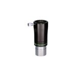 TeleVue Barlow lens 5x Powermate 1.25" black TeleVue Powermate 5x barlow lens with 1.25 inch telescope connection, clamping ring with set screw and green Powermate print on white background