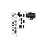 TeleVue Imaging System verlengstuk, 12,7mm schema-afbeelding met onderdelenoverzicht van TeleVue Imaging System afstandsringen en 2,4 inch focuserconfiguratie