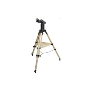 TeleVue Gibraltar HD4 Alt-AZ Mount full view of the alt-az mount with wooden tripod, spreader chain and mount head on white background