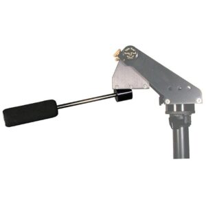 TeleVue Montagehendelset assembly lever with black handle, attached to a metal bracket/arm for a Tele-Pod tripod head on a white background.