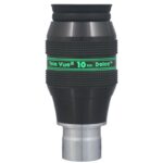 TeleVue Oculair Delos 10mm 1,25" zijaanzicht van het Delos 10 mm oculair met gekartelde gripring en 1,25 inch vatting