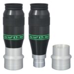 TeleVue Oculair Ethos 4,7mm 1,25"/2" productfoto met twee Ethos 4,7 mm oculairs en een losse 2 inch skirt/verloopdeel op witte achtergrond