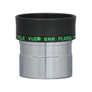 TeleVue Plössl 8mm – 50° 1.25" Eyepiece comes with high-quality multicoating, a comfortable eyeguard, and filter thread. Ideal for sharp observations of planets, double stars, and deep-sky objects.