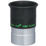 TeleVue Plössl-oculair, 15mm, 1,25" close-up van het Plössl 15 mm oculair vanuit een andere hoek met de 15mm markering zichtbaar
