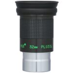 TeleVue Plössl-oculair, 32mm, 1,25" detailopname van de oculairhuls met groene “32mm Plössl” tekst en gekartelde gripzone