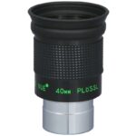 TeleVue Plössl-oculair, 40mm, 1,25" detailopname van de oculairhuls met groene “40mm Plössl” tekst en gekartelde gripzone
