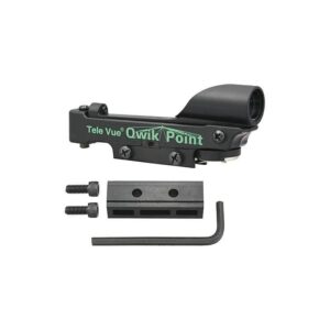 TeleVue Quick Point Basic LED Red Dot Finder with mounting block, mounting screws, and Allen wrench on a white background