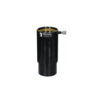 TeleVue Verlengstuk, 2" zwart cilindervormig verlengstuk/adaptersleeve met TeleVue-logo, messingkleurige binnenring en zijklem met duimschroef op een witte achtergrond.