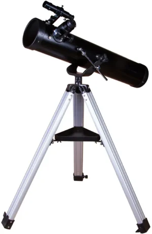 Levenhuk Skyline BASE 100S Newtonian reflector on aluminum tripod with alt-azimuth mount and accessory tray