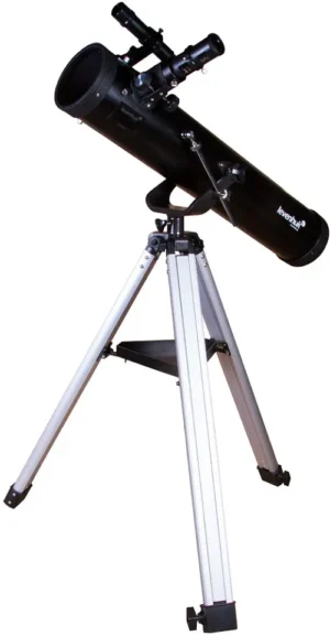 Levenhuk Skyline BASE 80S Newtonian reflector on adjustable aluminum tripod with alt-azimuth mount and accessory tray