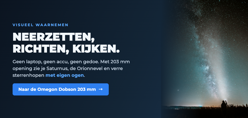 dobson telescopen met andromeda - homepage banner