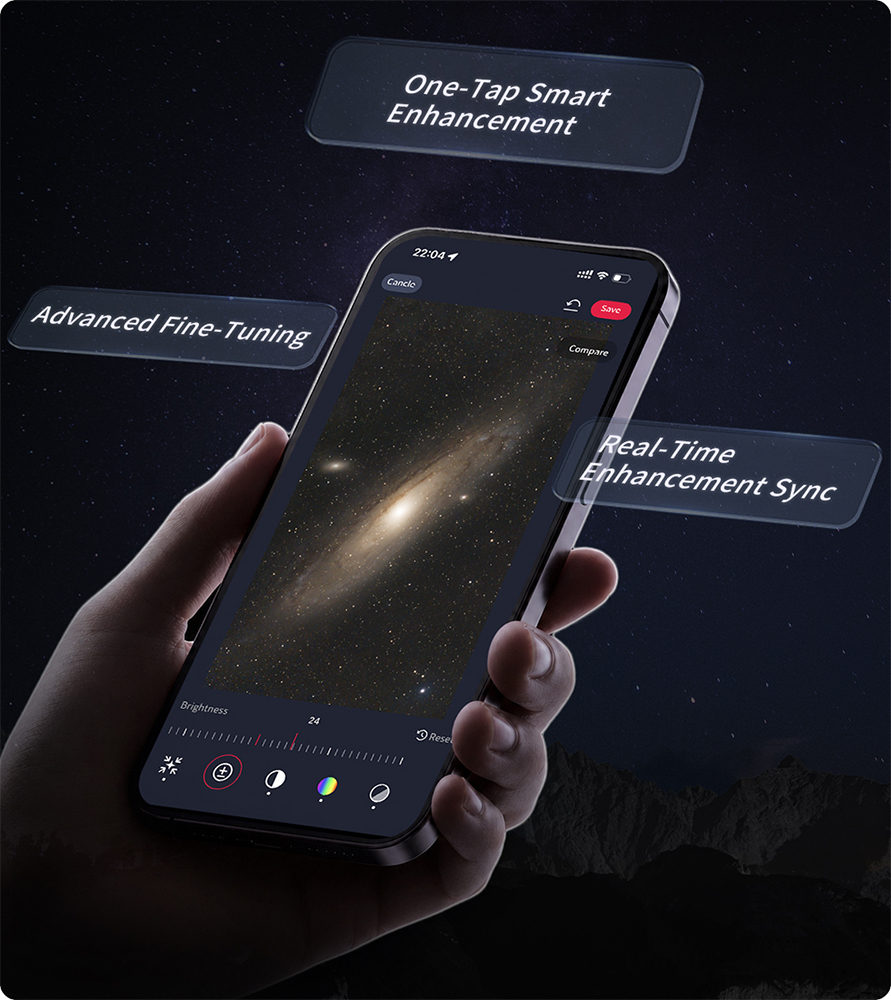 ZWO Seestar S50 Pro 10 zwo seestar s50 pro b2 1 alt 3 Slimme beeldverbetering met een tik in de Seestar-app op de ZWO Seestar S50 Pro